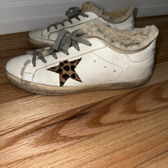Golden Goose Leather / Shearling Leopard Superstar- Size 40 - Picture 5 of 8